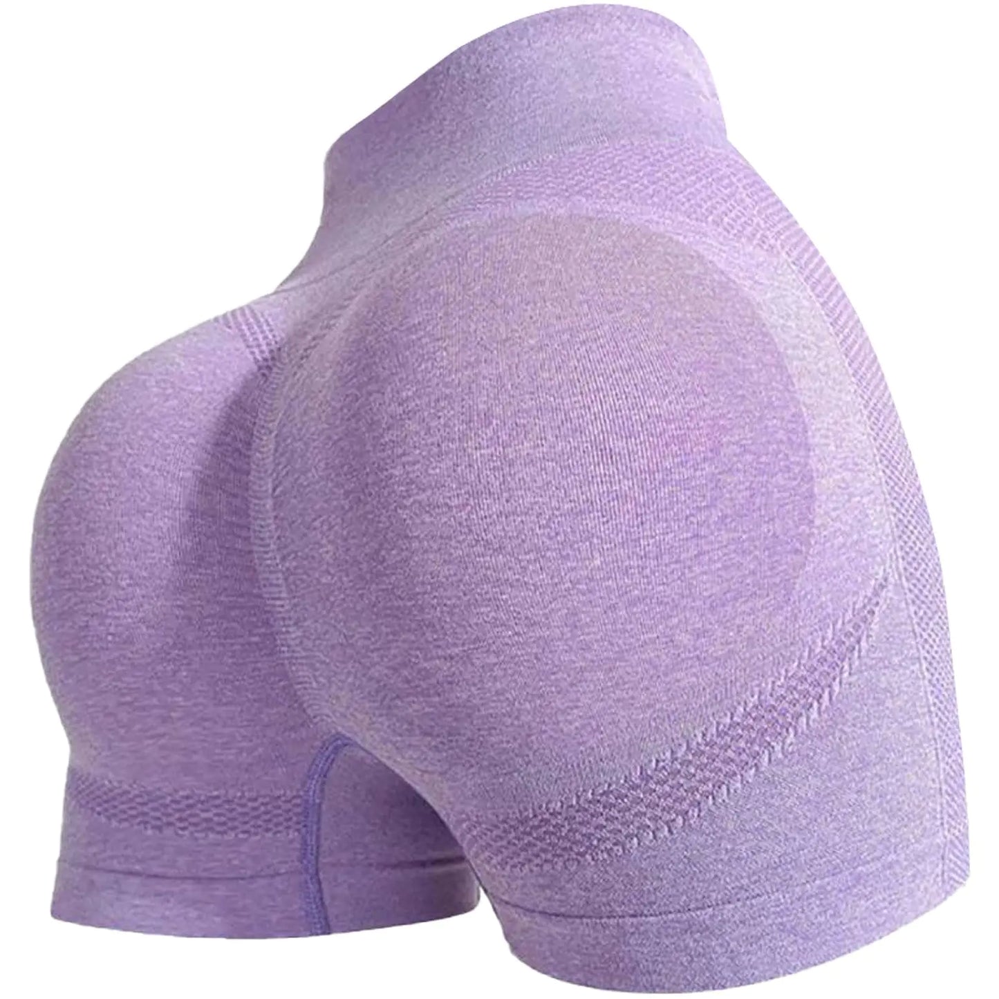 YOAKUKA Womens Workout Shorts Yoga Gym Seamless Scrunch High Waist Pants Athletic Control Ruched Shorts Lilac